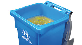 Conteneur à graisses de cuisson usagées FATBOXXeasy – remplissage à chaud 