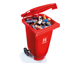 P. Henkel red UN-BOXXaero lled with spray cans